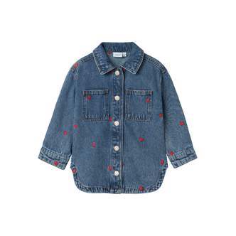 Name It Nina Denim Jacket - Medium Blue Denim/Heart - 86 cm