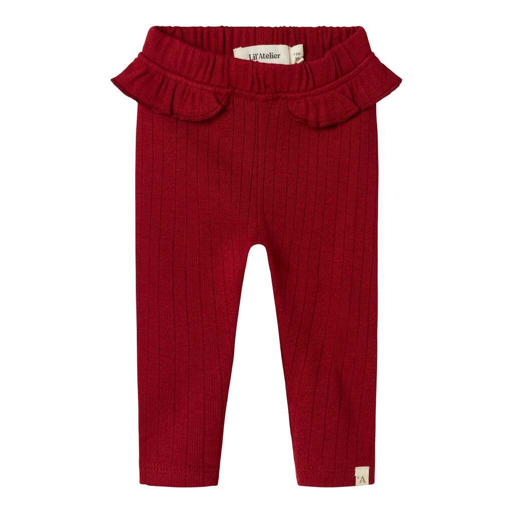 Lil Atelier Rachel Nam Slim Leggings - Red Dahlia - 56 cm