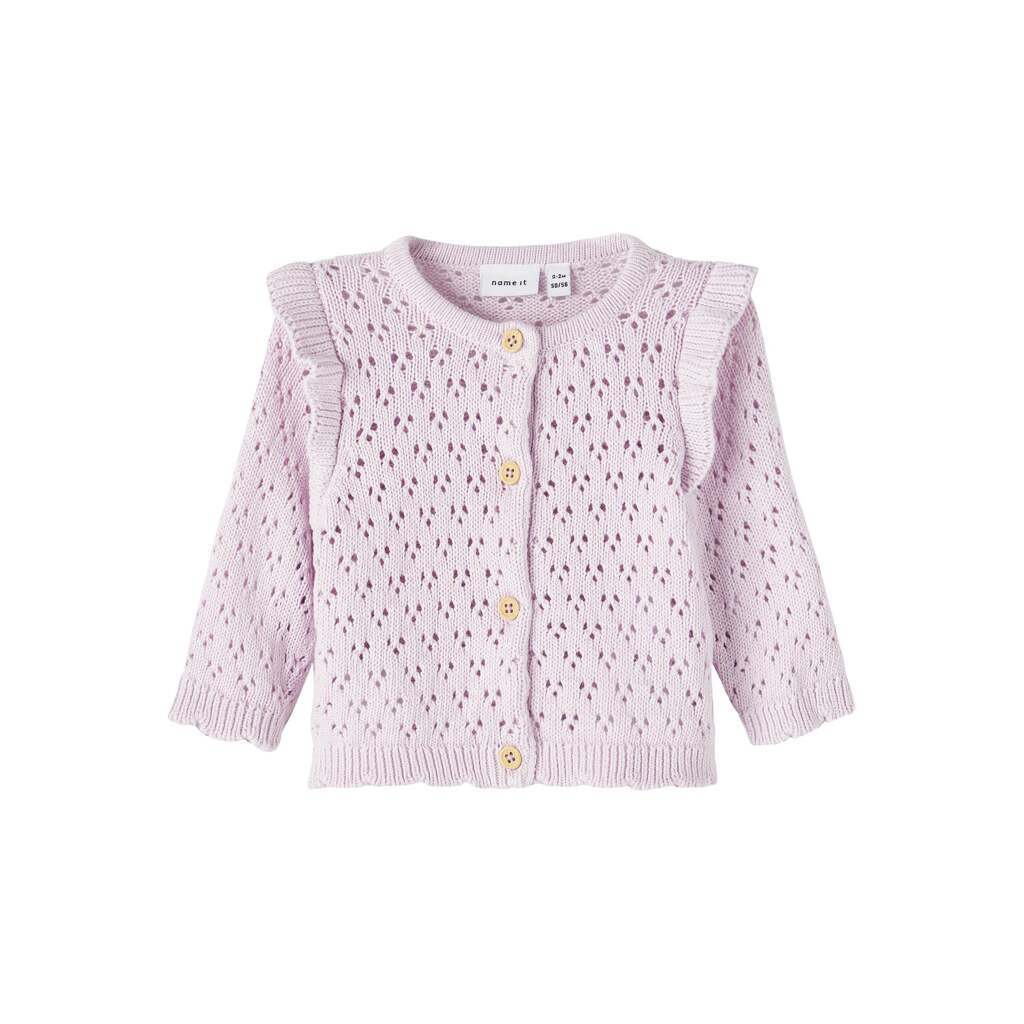 Name It Karandi Strik Cardigan - Orchid Hush - 56 cm