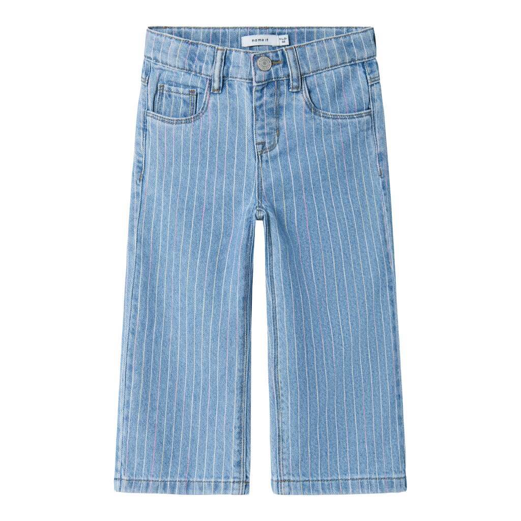 Name It Rose Wide Stripe Jeans - Light Blue Denim - 92 cm