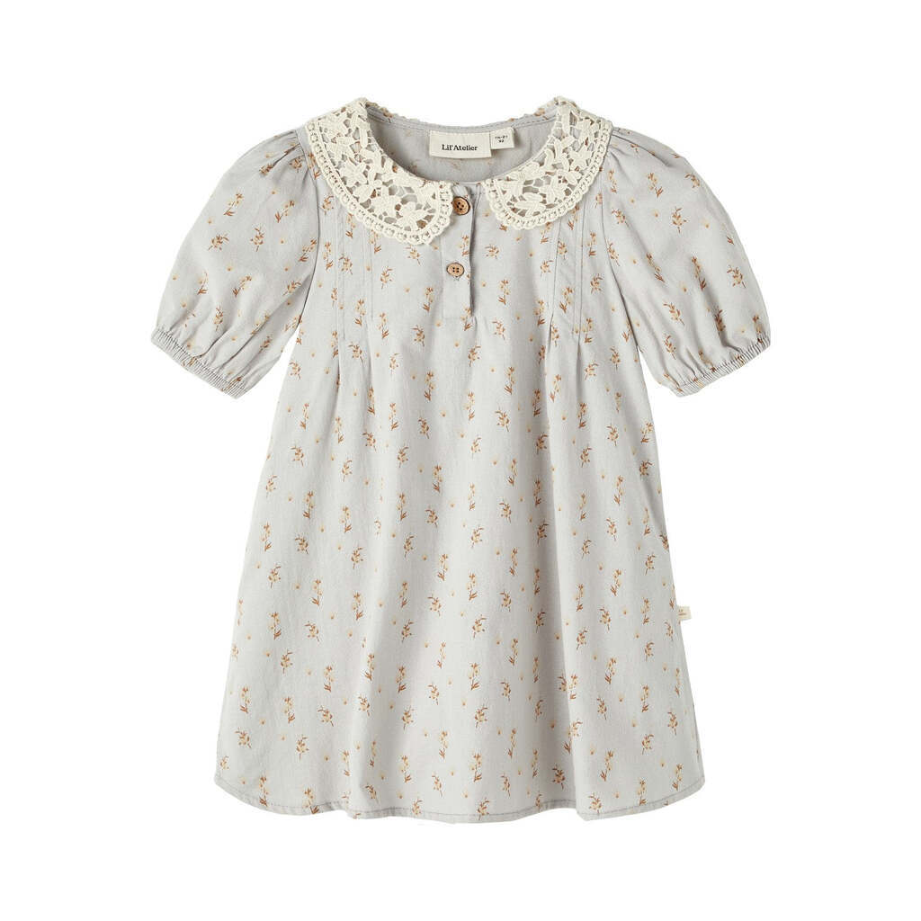 Lil Atelier Daisy Kjole- Harbor Mist - 92 cm
