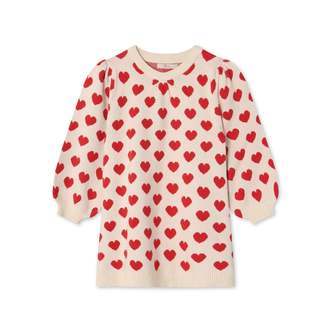 Fliink Alon Heart Dress - Pompeian Red/Sandshell - 80 cm