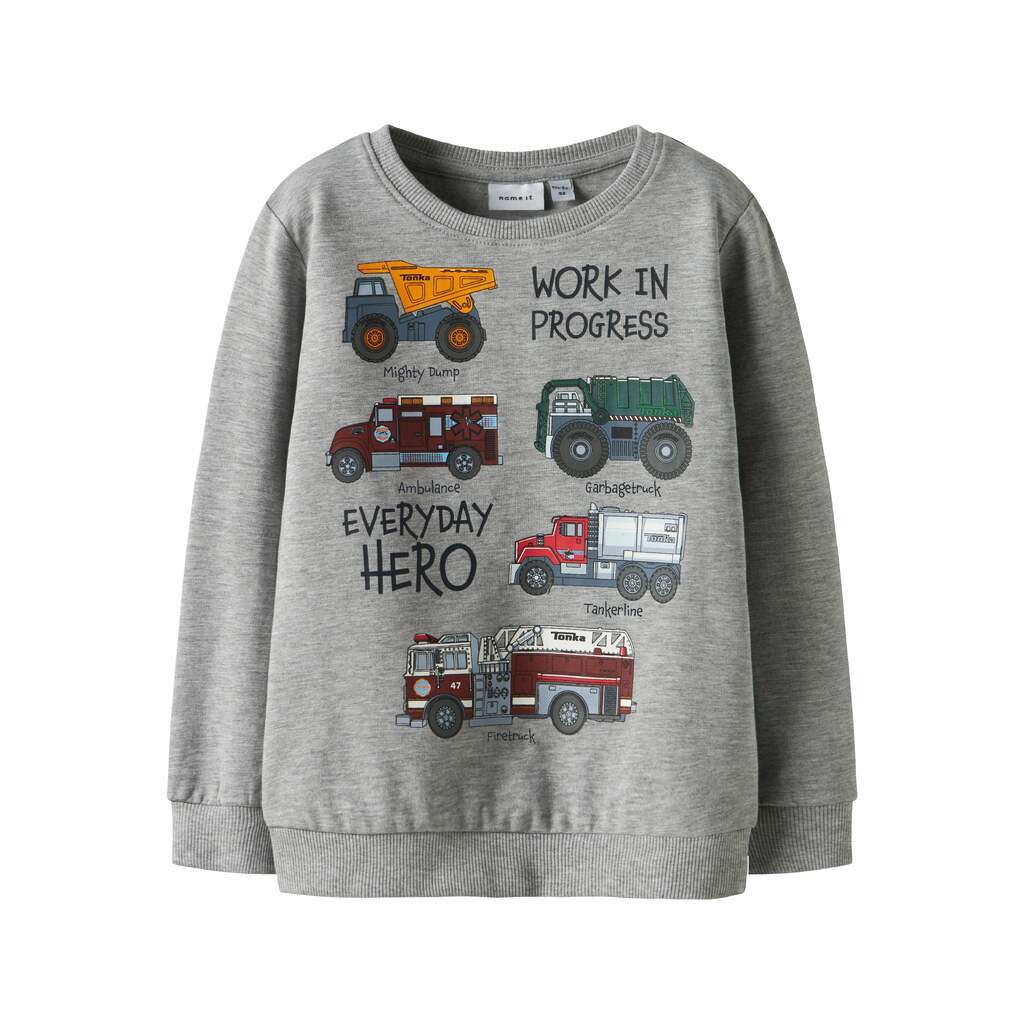 Name It Orson Tonka Sweat shirt - Grey Melange - 92 cm