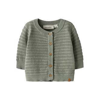 Lil Atelier Thunder LS Knit Cardigan - Seagrass - 56 cm
