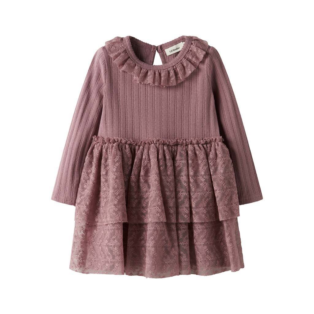 Lil Atelier Robelle LS Dress - Nostalgia Rose - 92 cm