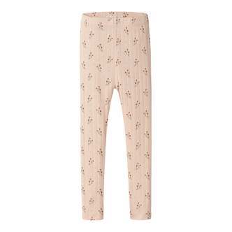 Lil Atelier Rachello Dee Slim Leggings - Novelle Peach/Flower - 92 cm