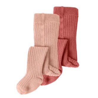 Lil Atelier Ilso 2 pak Strømpebukser - Withered Rose - 86/92 cm