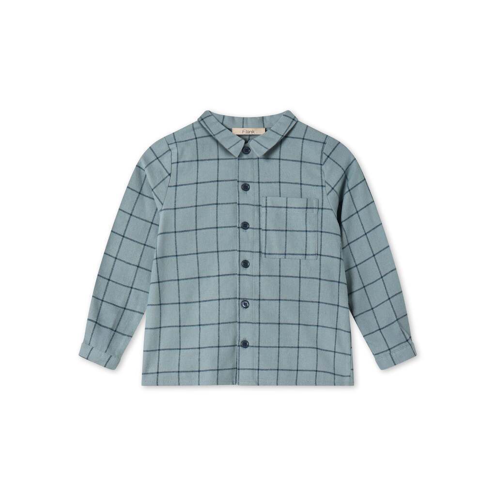 Fliink Cody Check Shirt - Slate - 86 cm