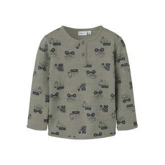 Name It Wuppo Wool Top - Dried Sage/Machines - 92 cm