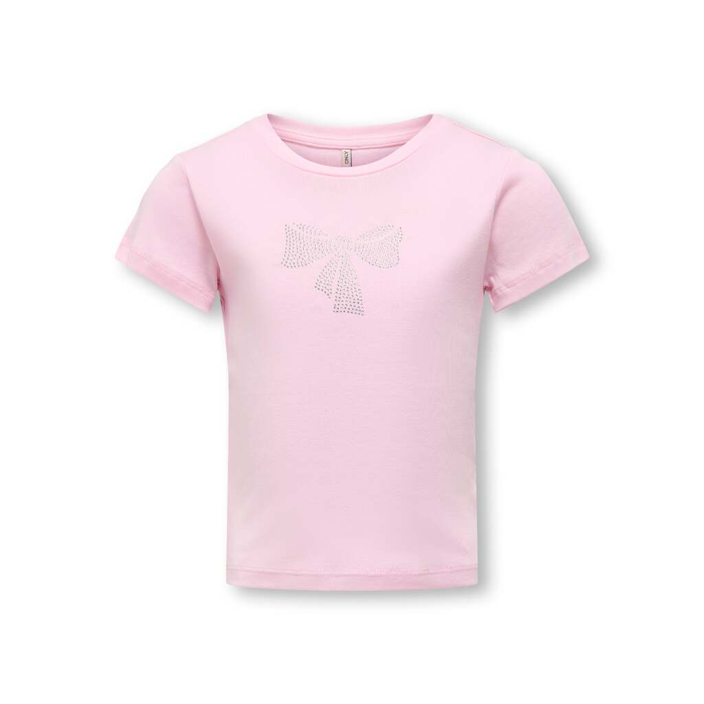 Only Mini Kira Life Bling Top - Roseate Spoonbill/Bow - 92 cm