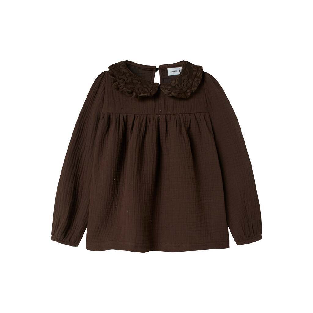 Name It Olyssa LS Blouse - Seal Brown - 92 cm