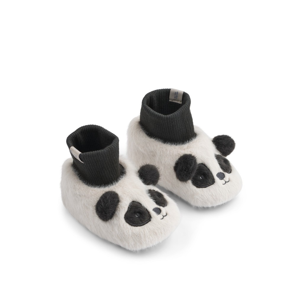 Liewood Beth Panda Plush Slippers - Sandy/Dark grey - 16/17