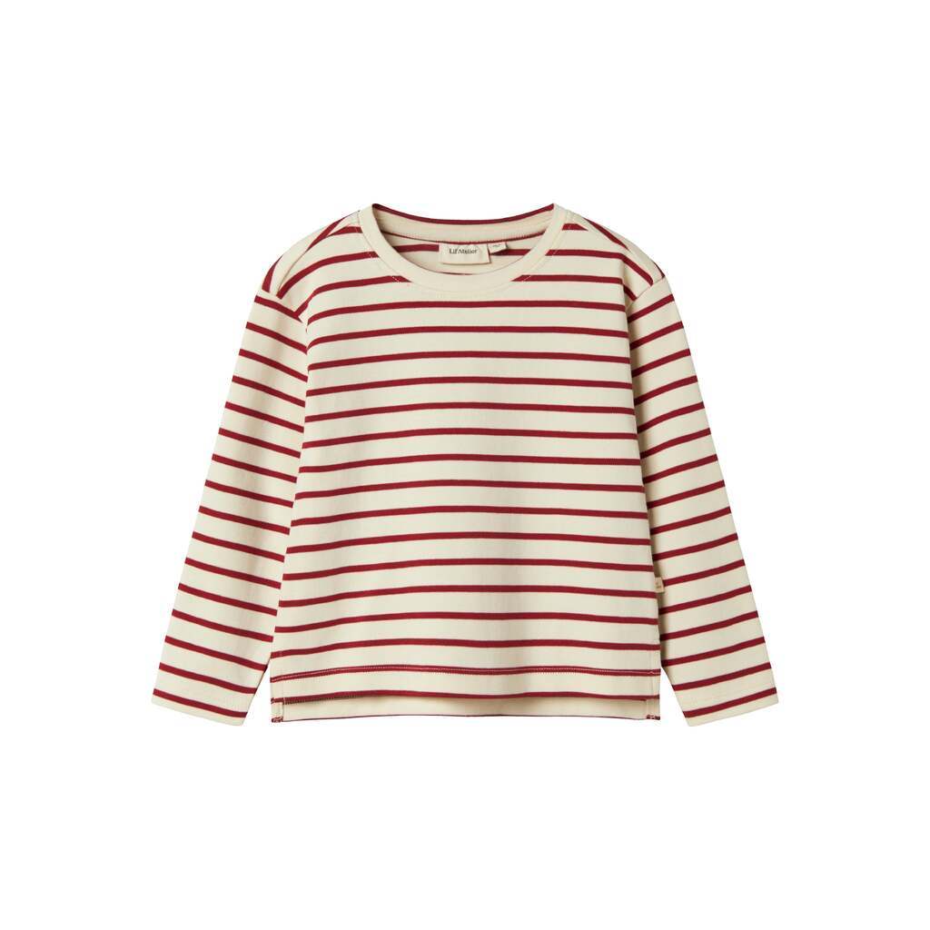 Lil Atelier Limia Loose Top - Turtledove/Red Dahlia - 92 cm