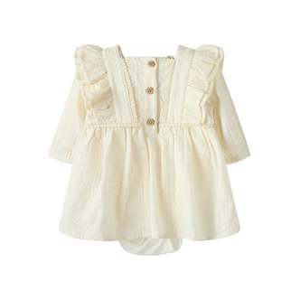 Lil Atelier Roso LS Body Dress - Turtledove - 56 cm