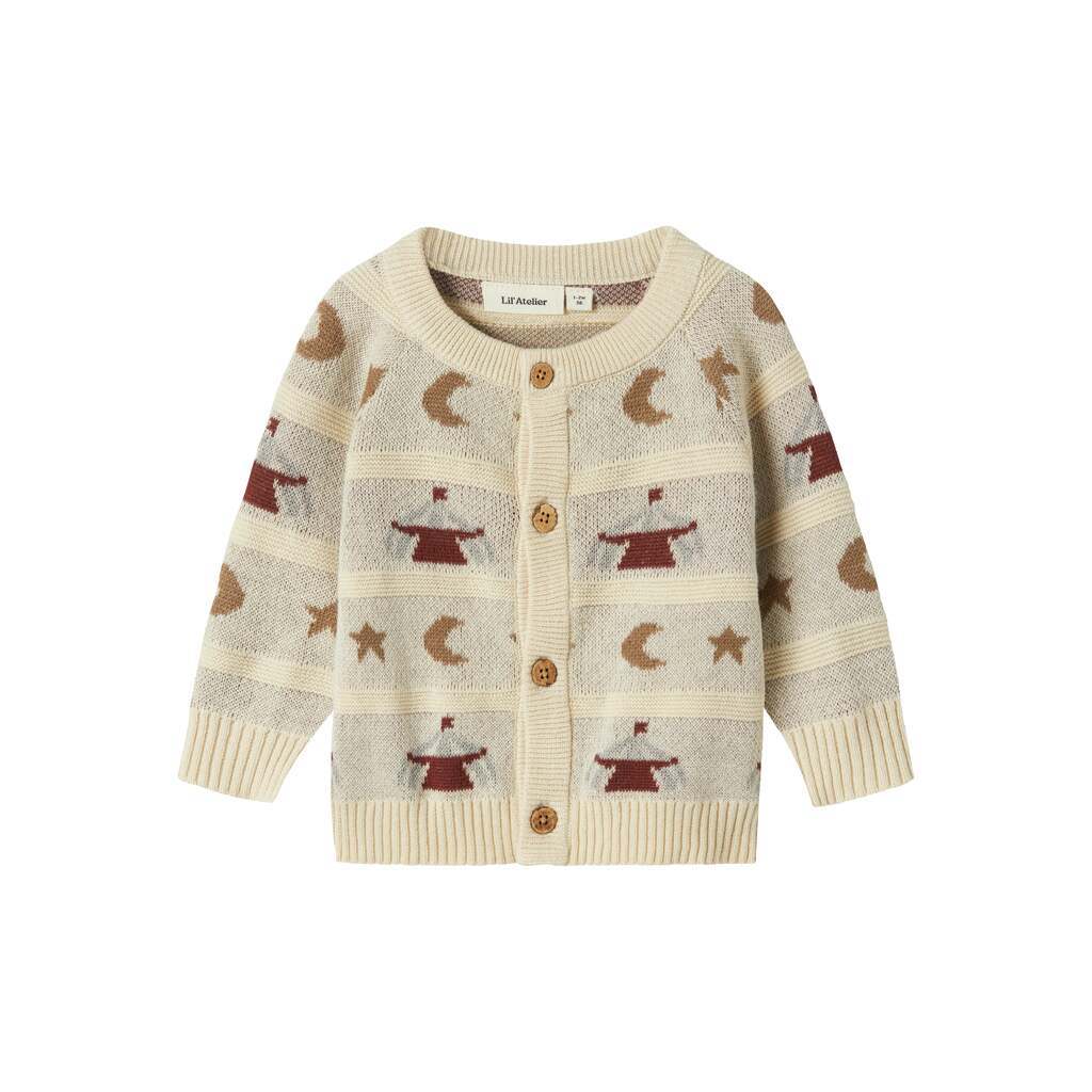 Lil Atelier Lamai Knit Cardigan - Turtledove - 56 cm