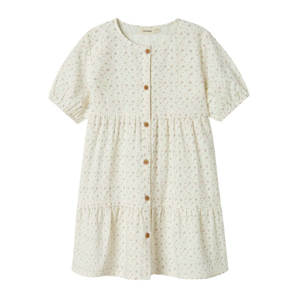 Lil Atelier Hailey Loose Dress - Coconut Milk - 92 cm