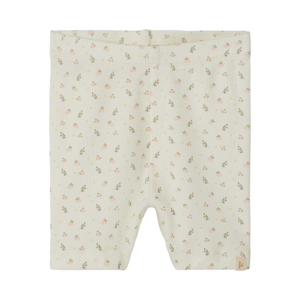 Lil Atelier Gago Slim Biker Shorts - Coconut Milk - 92 cm
