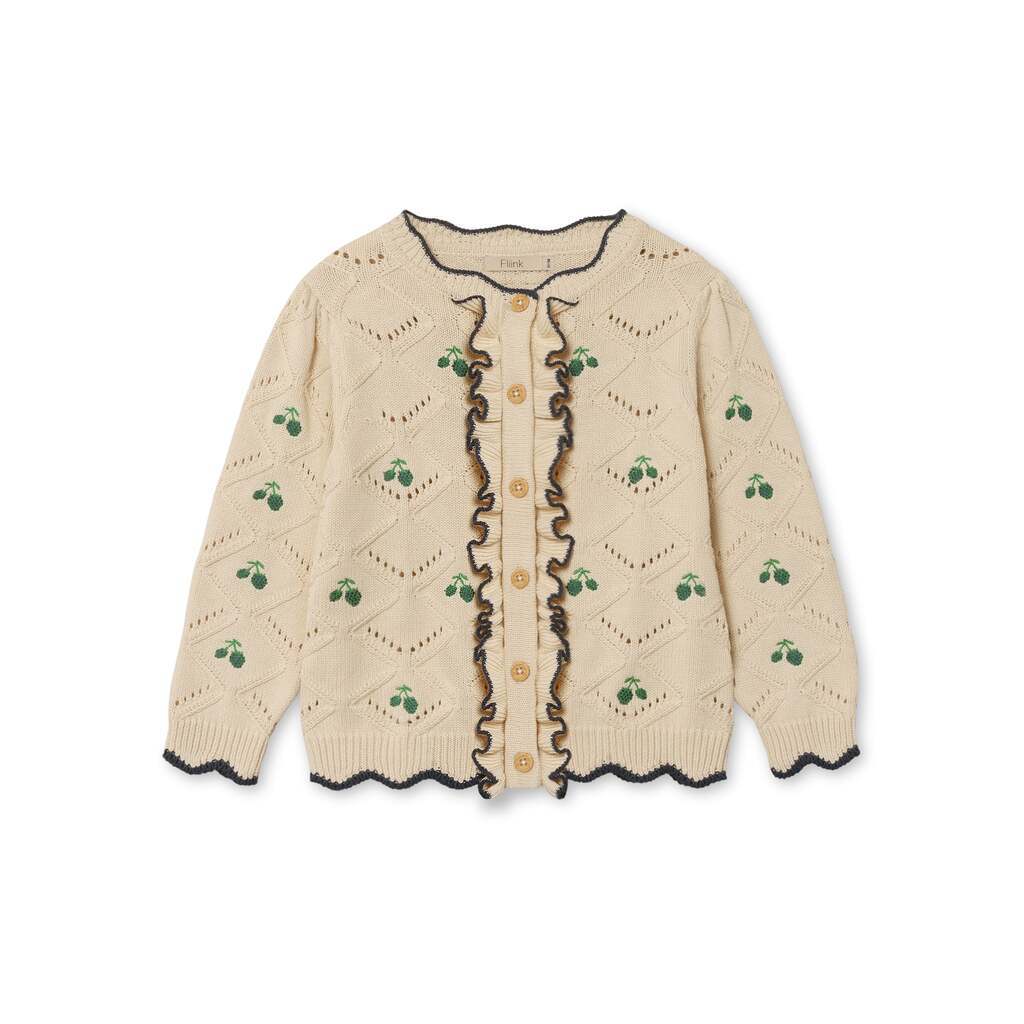 Fliink Mela Ruffle Cardigan - Sandshell - 80 cm