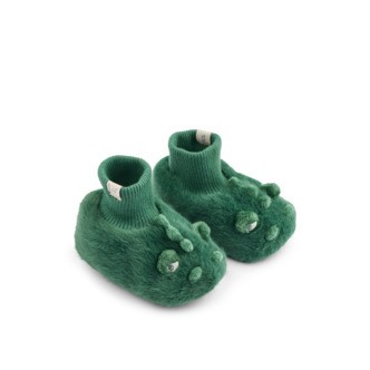 Liewood Beth Crocodile Plush Slippers - Garden green - 16/17