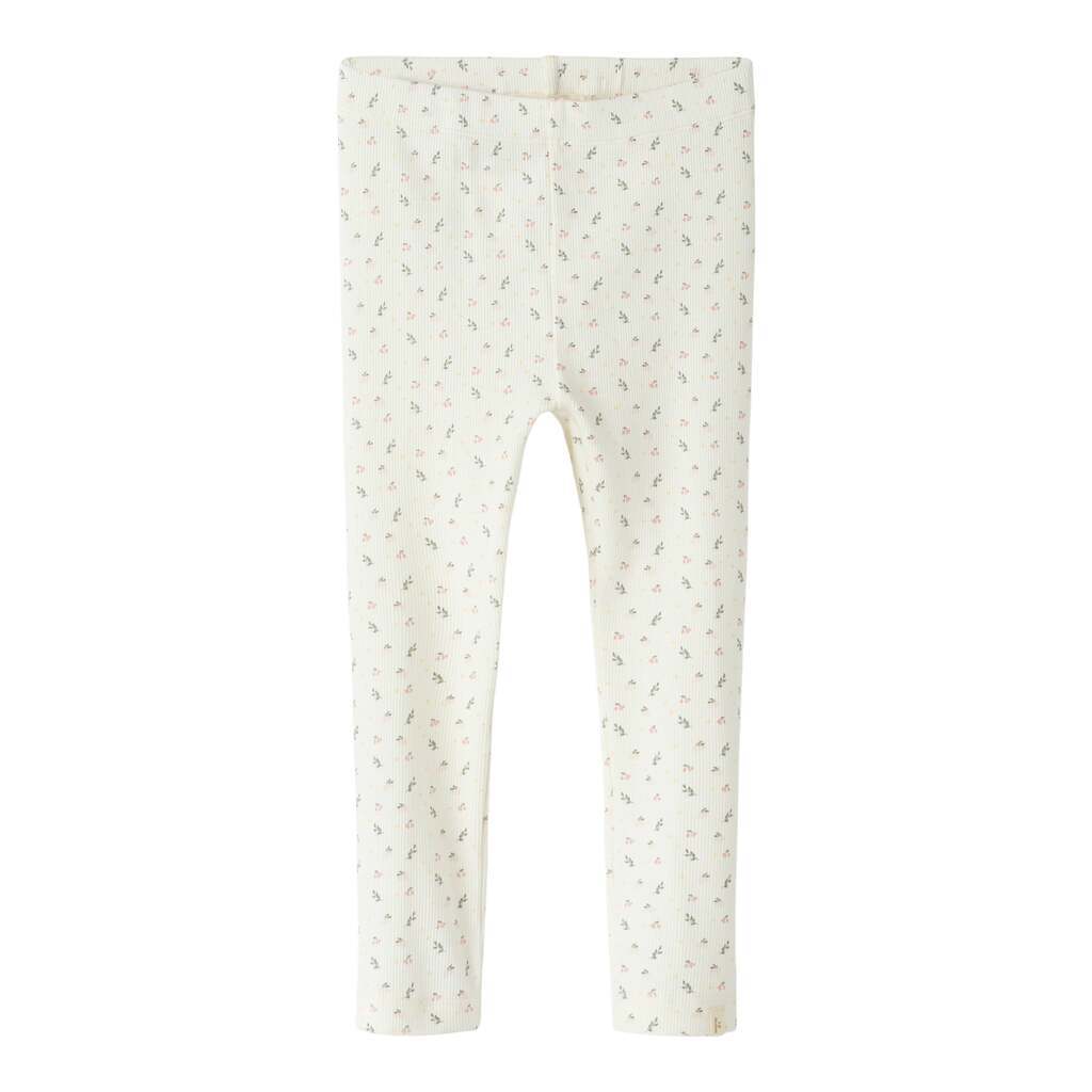 Lil Atelier Gago Slim Leggings - Coconut Milk/Small Flower - 92 cm