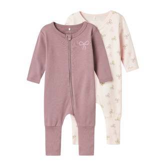 Name It Nightsuit 2 pak Pink Bow - Barely Pink - 50 cm