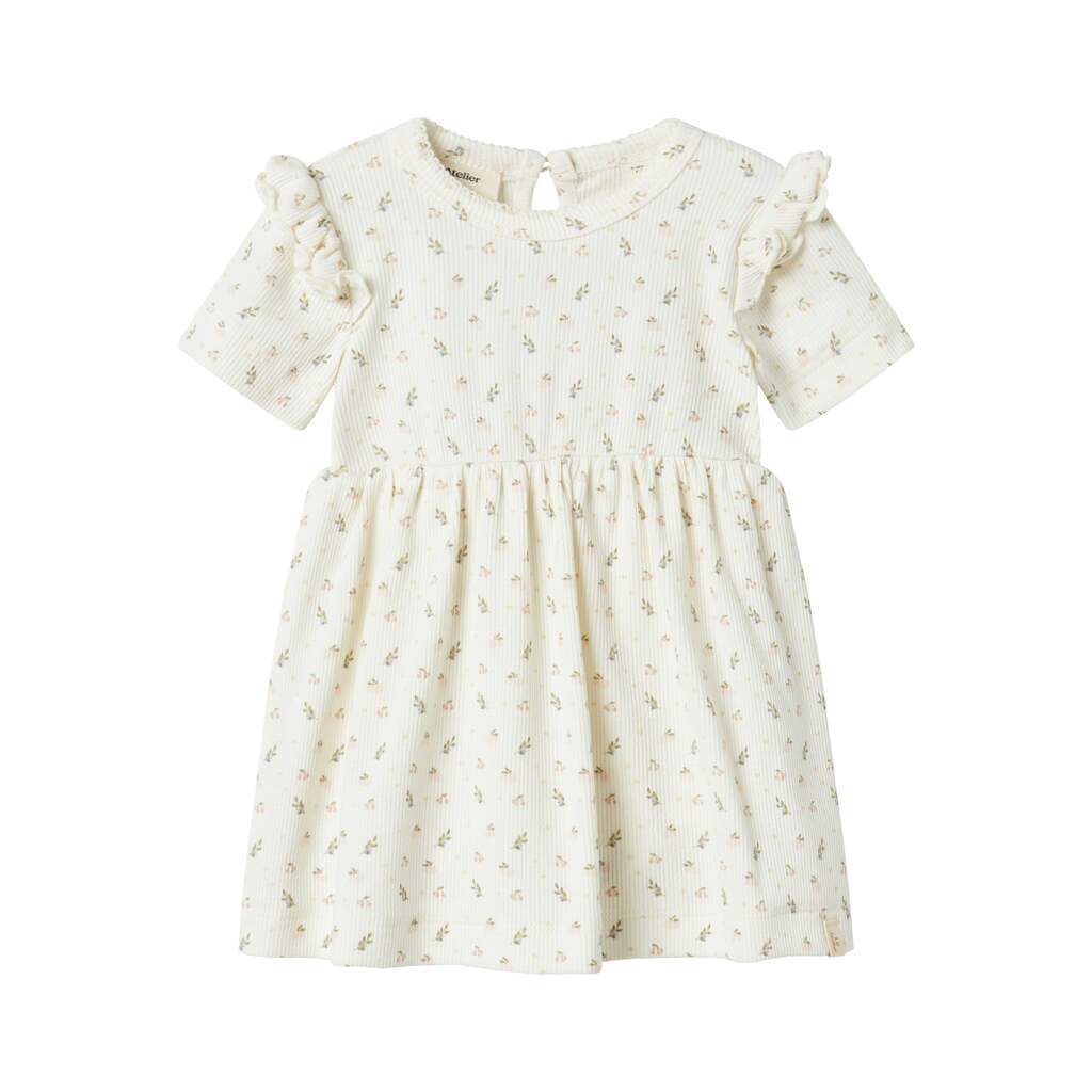 Lil Atelier Gago Kef SS Body Dress - Coconut Milk - 56 cm