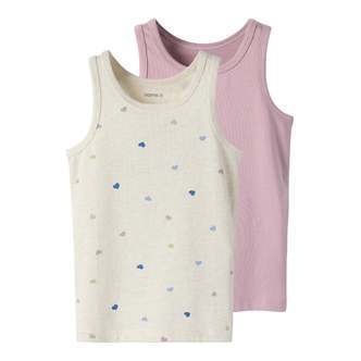 Name It Tank Top 2pak Peyote Hearts NOOS - Peyote Melange - 86 cm