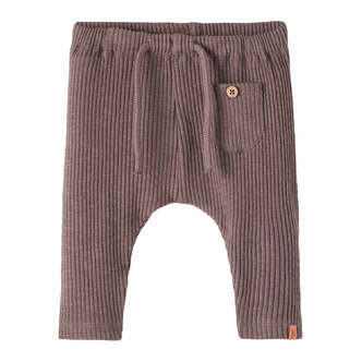 Lil Atelier Rajo Rib Loose Pant - Plum Truffle - 56 cm