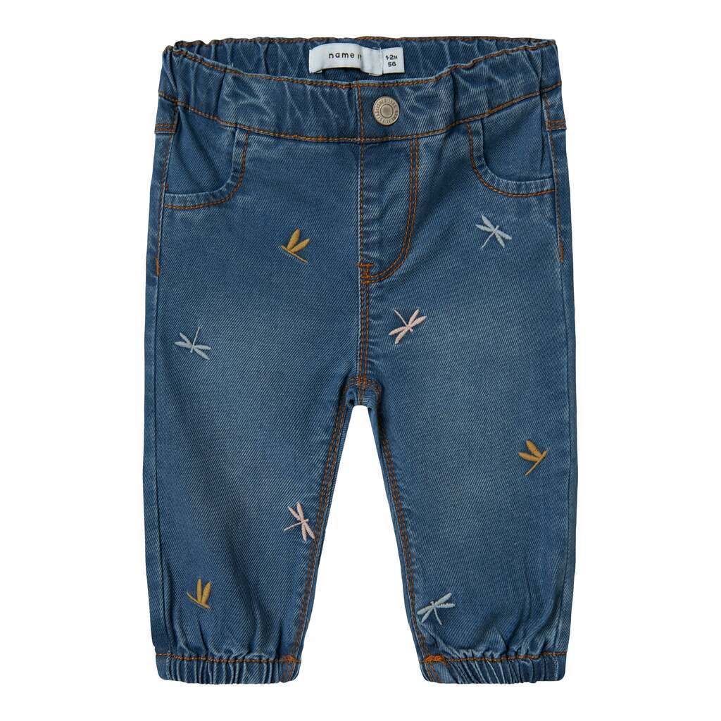 Name It Rose Shaped Jeans - Medium Blue Denim - 50 cm