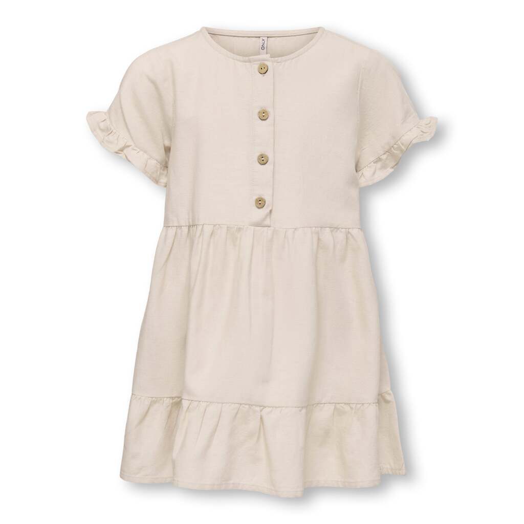 Only Mini Annabell Linen Dress - Pumice Stone - 92 cm