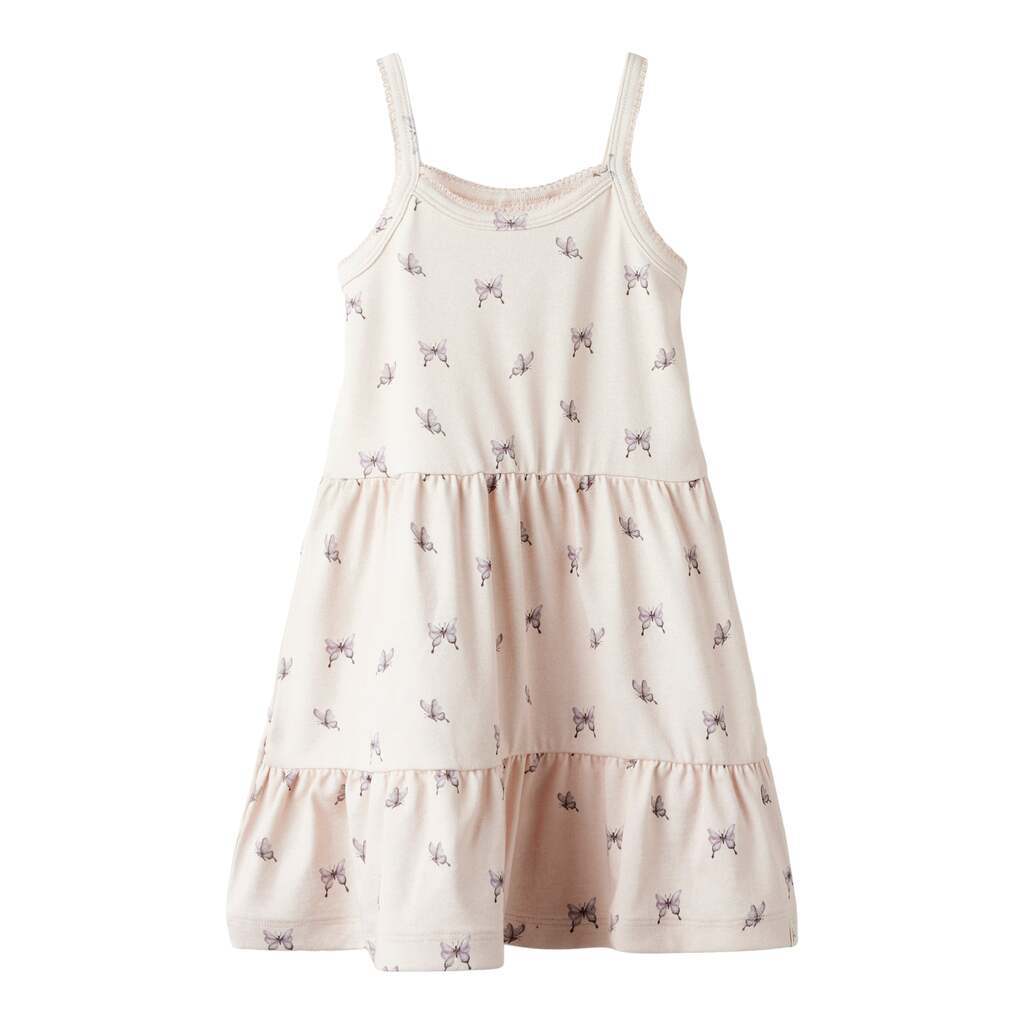Lil Atelier Gayo San Strap Dress - Peach Blush/Butterfly - 92 cm