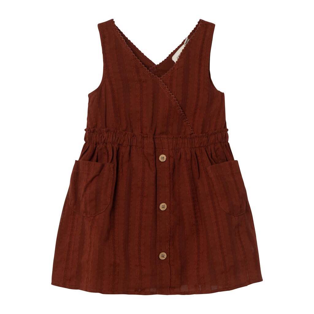 Lil Atelier Runa Dress - Fired Brick - 92 cm