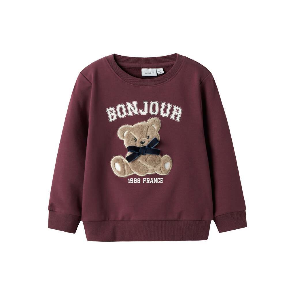 Name It Rear LS Sweatshirt - Burgundy - 92 cm