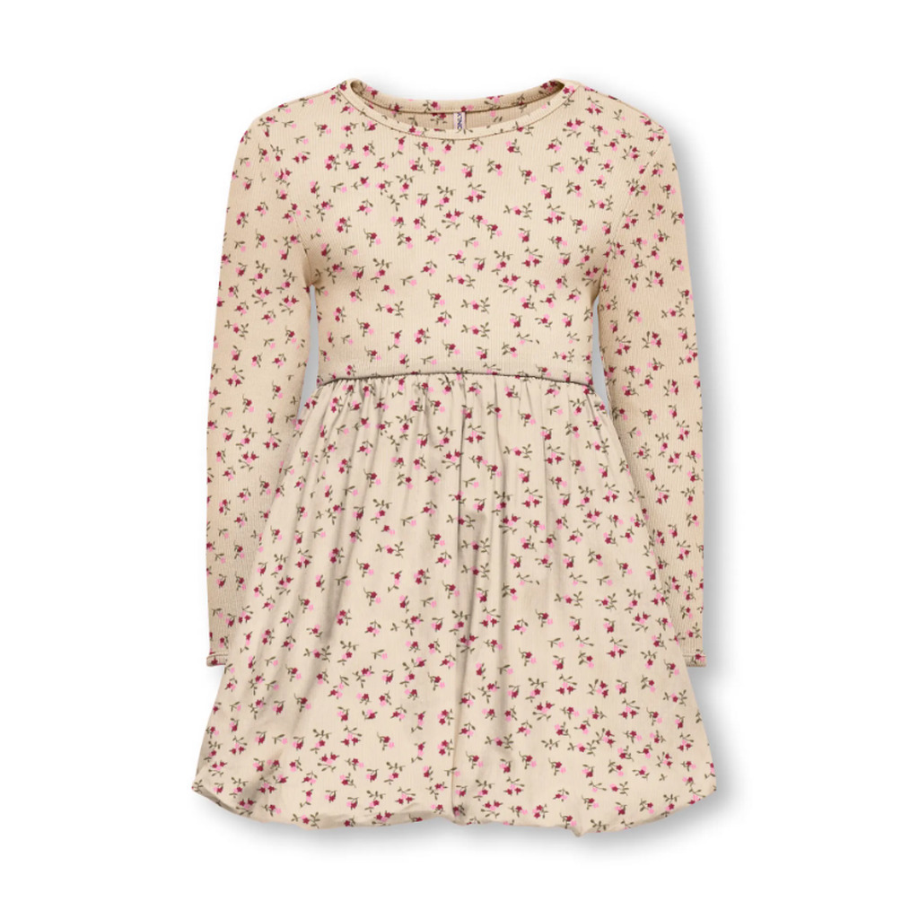 Only Mini Trinny Life LS Bal Dress - Whitecap Gray Sia Open Ditsy - 92 cm