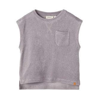 Lil Atelier Frotté Boxy Top Silver Filigree - 92 cm