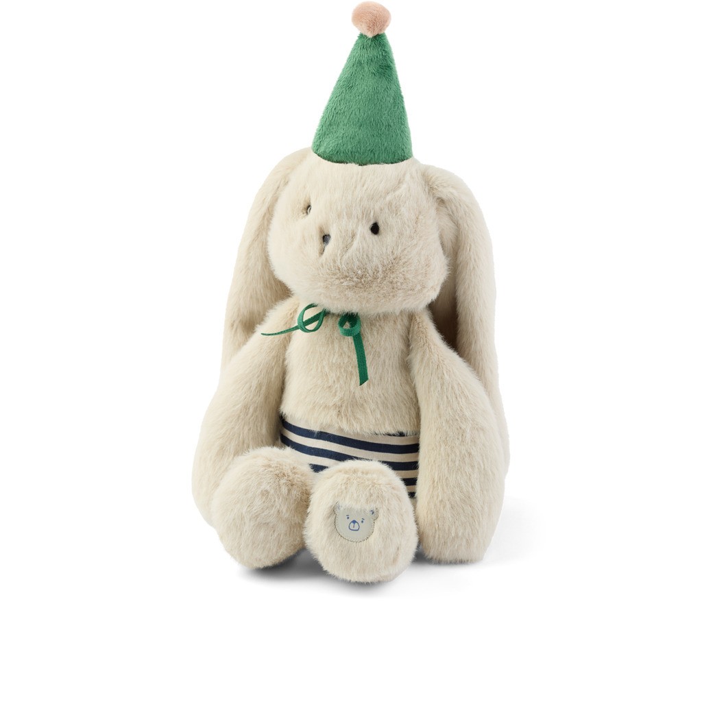 Liewood Bertrand Rabbit Celebration Teddy - Mist/Blue stripe mix