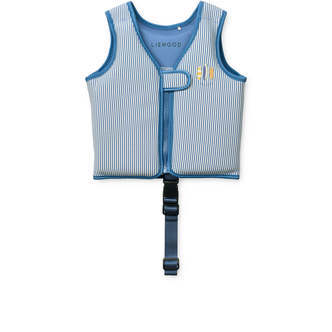 Liewood Dove Seersucker Swim Vest - Y/D stripe Riverside/Creme de la creme - 1-2 år / 11-15 Kg