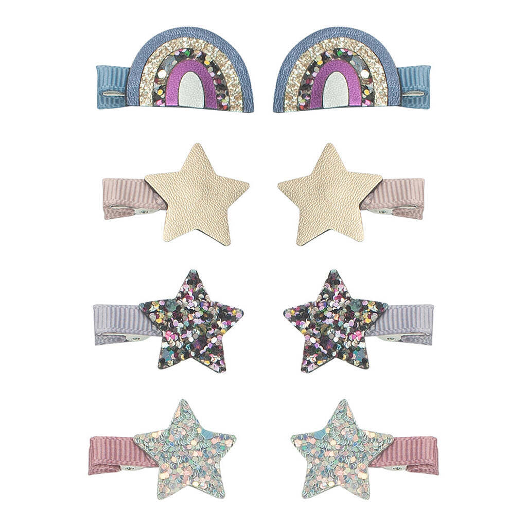 Mimi & Lula 8 hårclips - Mini Over the Rainbow Ziggy