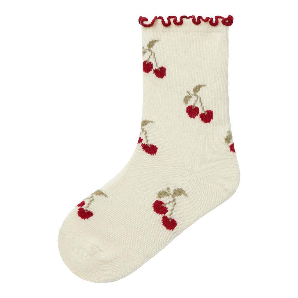 Lil Atelier Darlene Socks - Turtledove/Cherry - 19/21