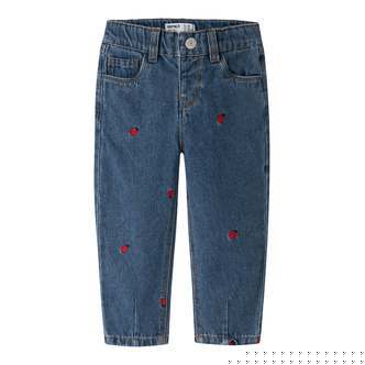 Name It Bella - Mom Emb Jeans - Medium Denim Blue/Lady Bug - 92 cm