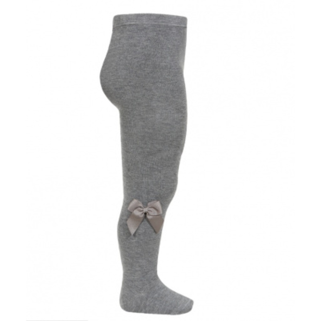 Condor Strømpebukser med Sløjfe - Grey - 0-3 mdr.