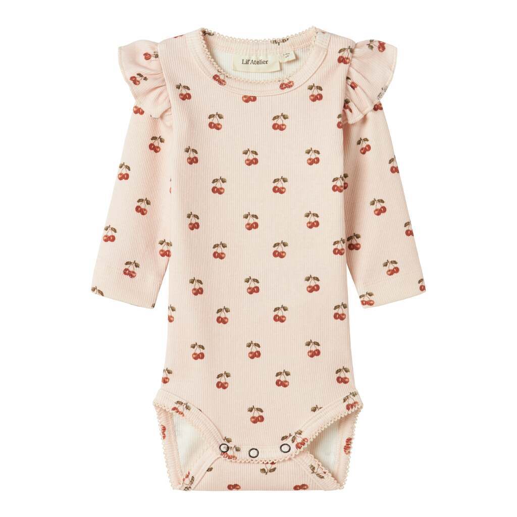 Lil Atelier Lavo Eve Body NOOS - Silver Peony/Cherry - 56 cm