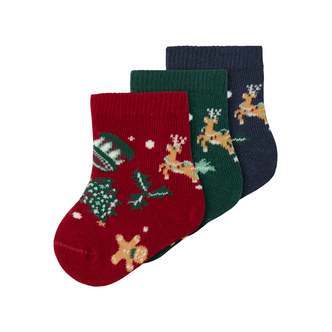 Name It Vismas 3 pack strømper - Jester Red - 50/56 cm