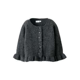 Name It Supia LS Knit Cardigan - Dark Grey Melange - 92 cm