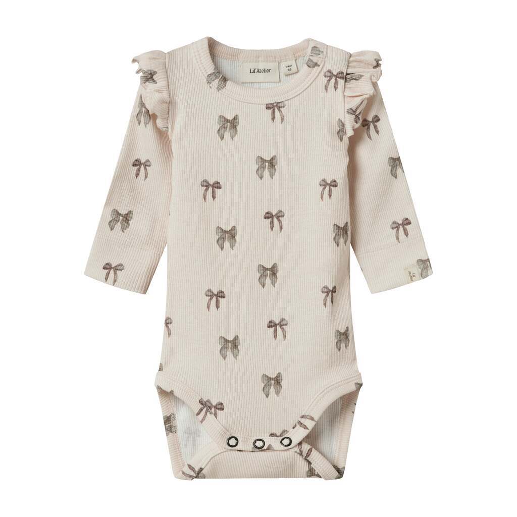Lil Atelier Gavo Eko Slim Body - Silver Peony/Bow - 56 cm