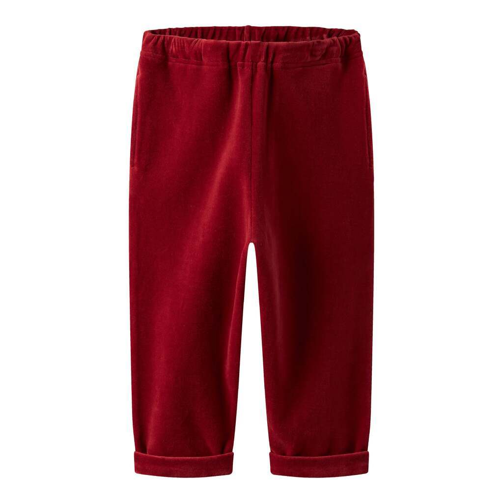 Lil Atelier Saga Sag Loose Pants - Red Dahlia - 92 cm