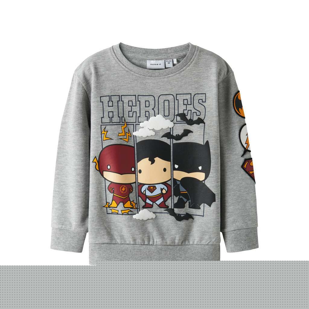Name It Osmus Batman Sweat Shirt - Grey Melange - 92 cm