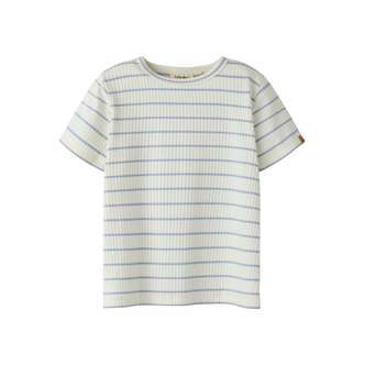 Lil Atelier Kail SS Top -  Coconut Milk/Zen Blue - 92 cm