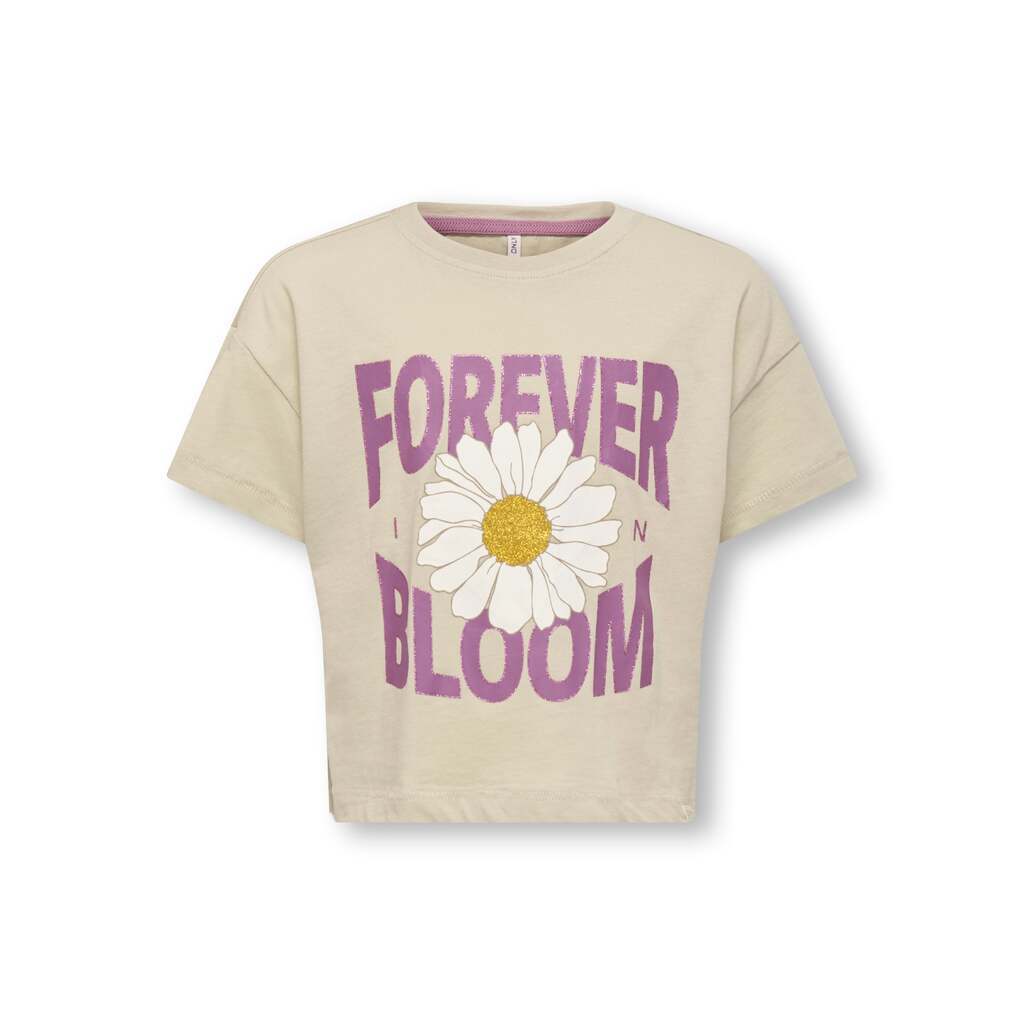 Only Mini Travel Life SS Loose Tee - Feather Gray - 92 cm