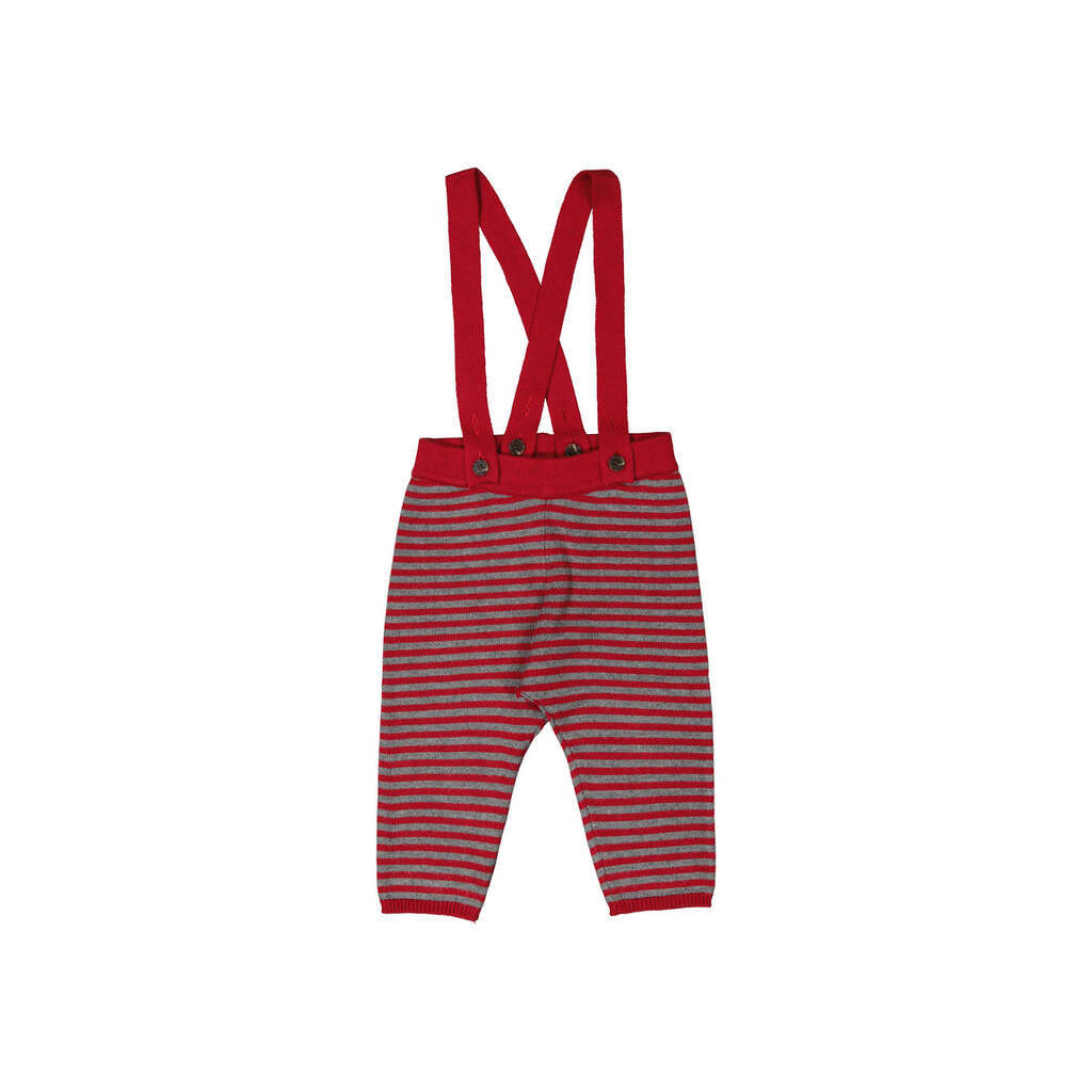 MarMar Pirol Pants med seler - Hibiscus Red Stripe - 56 cm / 2 mdr.